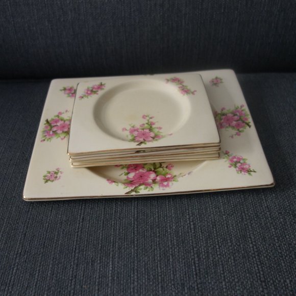 Vintage The Biarritz Royal Staffordshire Great Britain Regd. No. 984849 Plates - Picture 1 of 16